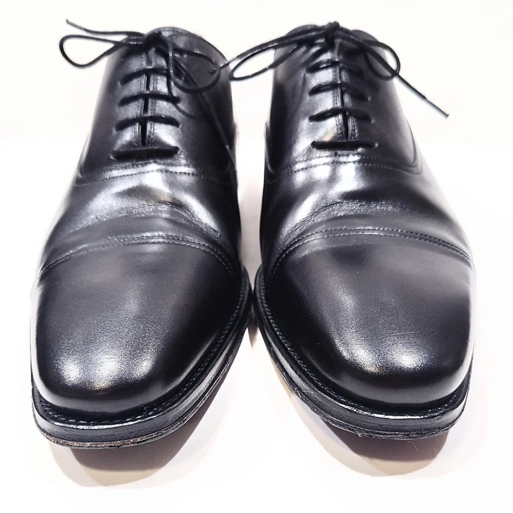 Magnanni Alpin Black Leather Cap Toe Oxford Dress Shoes Men 14M 18437 Made Spain
